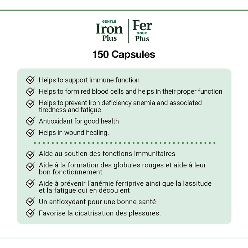 Gentle Iron 28 mg, Helps Prevent Anemia, Capsules