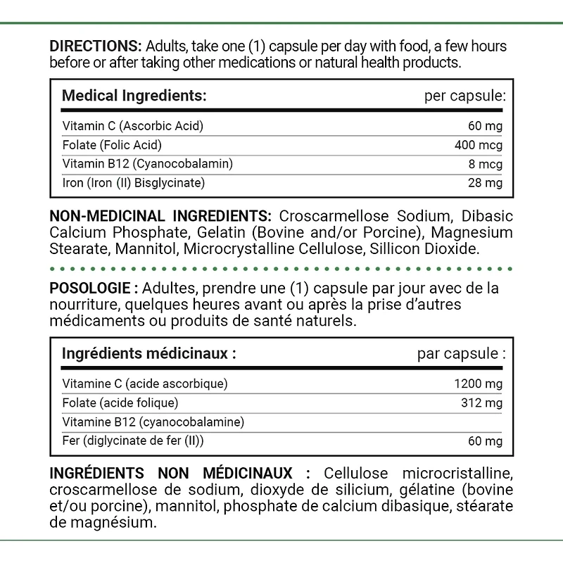 Gentle Iron 28 mg, Helps Prevent Anemia, Capsules