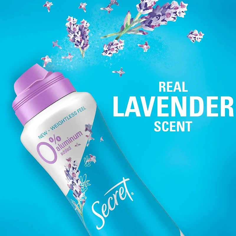 Secret Aluminum Free Deodorant Spray Lavender+Hemp Seed Oil 116g
