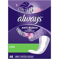 Protège-dessous quotidiens Always Anti-Bunch Xtra Protection, non parfumés, longs, Anti-Bunch vous aide à rester confortable