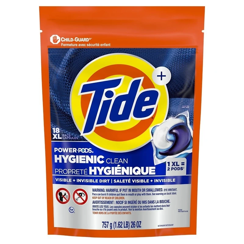 Capsules de détergent à lessive Propreté hygiénique Power PODS