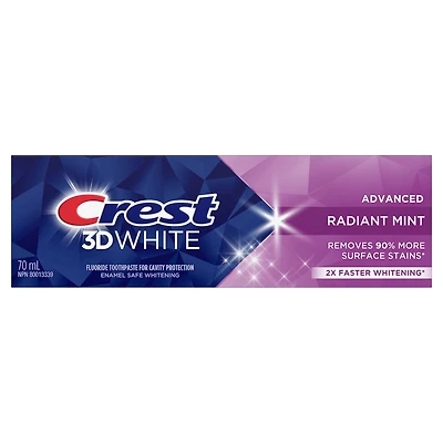 Dentifrice blanchissant Crest 3D White Avancé, Éclat de menthe, 70 mL