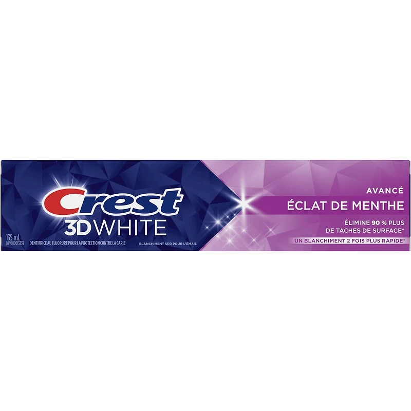Crest 3D White Advanced, Teeth Whitening Toothpaste Radiant Mint, 135 ml