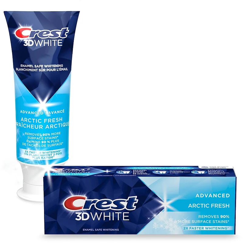Dentifrice blanchissant Crest 3D White Avancé, Fraîcheur arctique