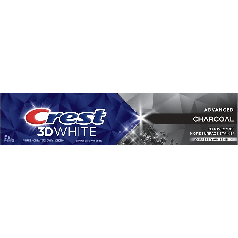 Dentifrice blanchissant Crest 3D White Avancé avec charbon, 135 mL