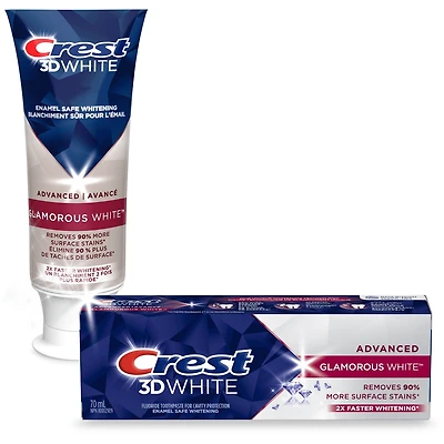 Crest 3D White Advanced Glamorous White, Teeth Whitening Toothpaste, 70 ml