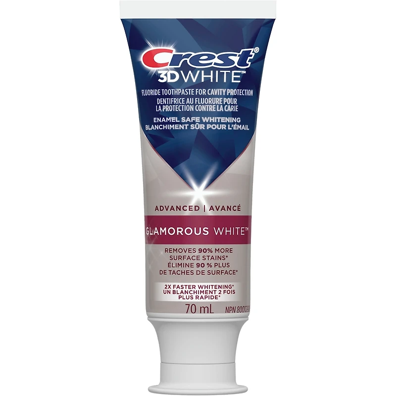 Dentifrice blanchissant Crest 3D White Avancé, Blanc éblouissant, 70 mL