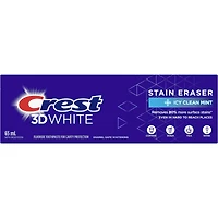 Dentifrice blanchissant Crest 3D White Efface-taches, Menthe vive glaciale, 65 mL