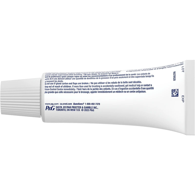 Dentifrice blanchissant Crest 3D White Efface-taches, Menthe vive glaciale, 65 mL