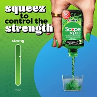 Rince-bouche concentré Scope Squeez, Menthe originale, équivaut au nombre d’utilisations contenues dans une bouteille allant jusqu’à 1L vs le rince-bouche Scope Outlast de 1L, appuyer pour contrôler l’intensité