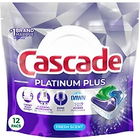 Sachets de détergent pour lave-vaisselle Platinum Plus ActionPacs, Parfum frais, 12 unités