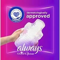 Radiant Feminine Pads for Women, Size 3 Heavy, with Wings, Light Clean Scent