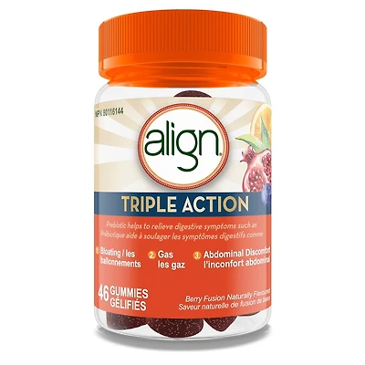 Triple Action Gummies, Prebiotic Supplement, Prebiotic for Women and Men, Helps Relieve Gas, Bloating, and Abdominal Discomfort