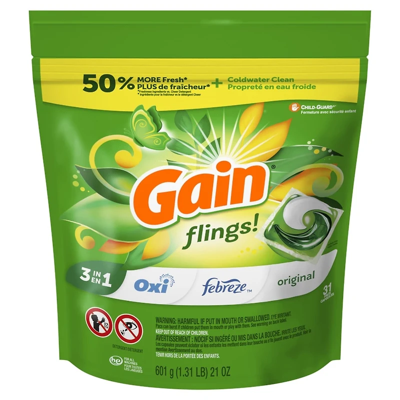 Capsules de détergent à lessive Flings