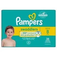 Pampers Swaddlers Diapers, Size 8 (46+ lbs), 38 Count, Ultra Absorbent Disposable Infant Diaper