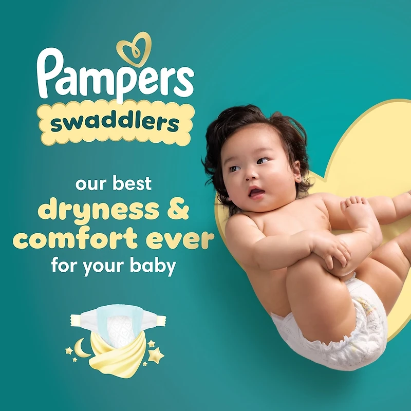 Pampers Swaddlers Diapers, Size 8 (46+ lbs), 38 Count, Ultra Absorbent Disposable Infant Diaper