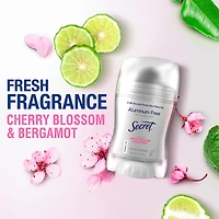 Désodorisant pour femmes Secret sans aluminium, cliniquement éprouvé, Fleur de cerisier & Bergamote