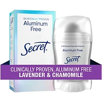 Désodorisant pour femmes Secret sans aluminium, cliniquement éprouvé, Lavande & camomille