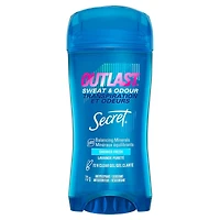 Antisudorifique désodorisant en gel clarté Secret Outlast pour femmes, Fraîcheur après-douche