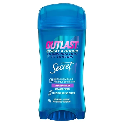 Antisudorifique & désodorisant Secret Outlast, gel clarté pour femmes, Lavande