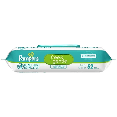 Free & Gentle 100% Plant-Based Fragrance Free Baby Wipes