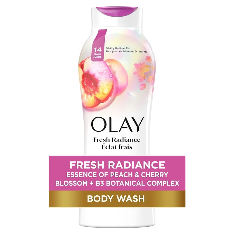 Fresh Outlast Paraben Free Body Wash with Energizing Notes of Peach and Cherry Blossom