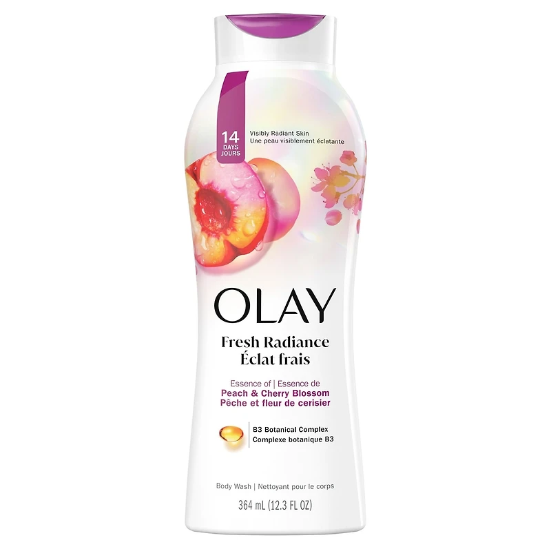 Fresh Outlast Paraben Free Body Wash with Energizing Notes of Peach and Cherry Blossom