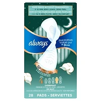 Pure Cotton Feminine Pads for Women, Size 4, Overnight, with wings, Unscented
