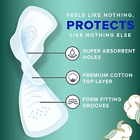 Pure Cotton Feminine Pads for Women, Size 4, Overnight, with wings, Unscented