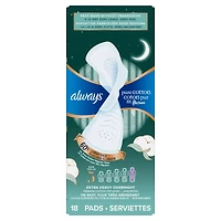 Pure Cotton Feminine Pads for Women, Size 5, Extra Heavy Overnight, with wings, Unscented