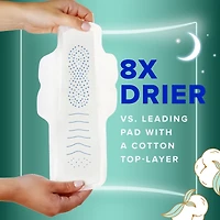 Pure Cotton Feminine Pads for Women, Size 5, Extra Heavy Overnight, with wings, Unscented