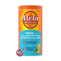 Fibre+ Collagen Peptides, Psyllium Husk Powder, Plant Based Fibre, Sugar-Free with Stevia, Orange Flavoured