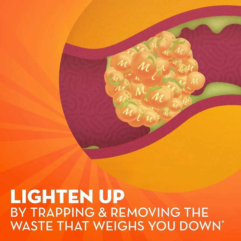 Metamucil Fibre+ Peptides de collagène, enveloppe de psyllium en poudre, fibres d’origine végétale, sans sucre avec stévia, saveur d’orange