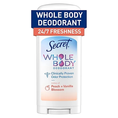 Whole Body Stick Aluminum Free Deodorant for Women with notes of Peach & Vanilla