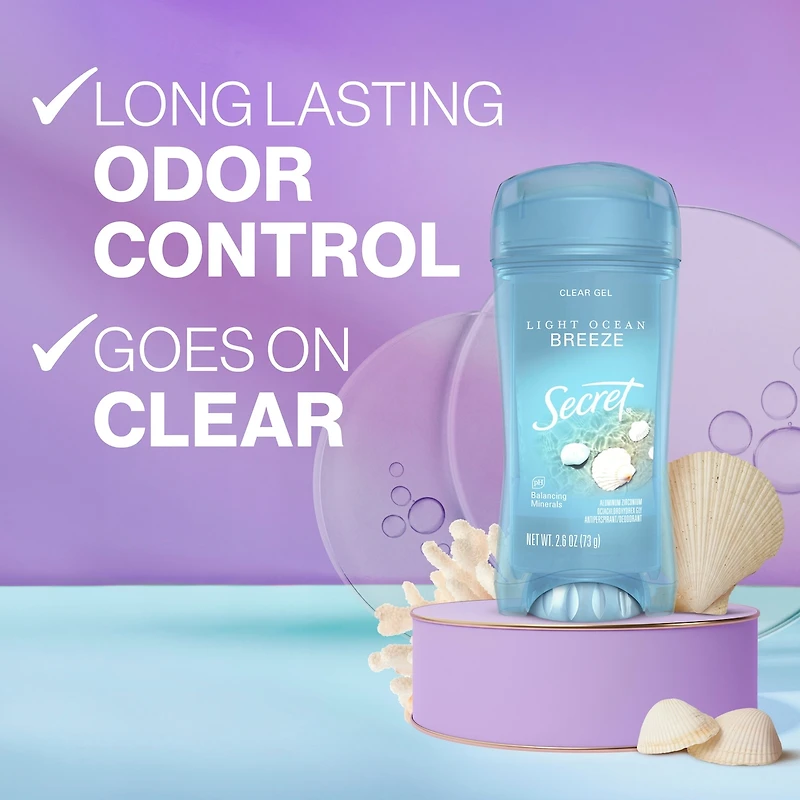 Antisudorifique et désodorisant gel clarté Fraîcheur pour femmes, parfum Brise marine