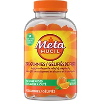 Fibre Gummies, No Sugar Added, Orange Flavour, Prebiotic, Plant-Based, 105 Count