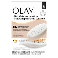 Ultra Moisture Sensitive Beauty Bar with Oat Extract and Notes of Vanilla Crème, 8 count