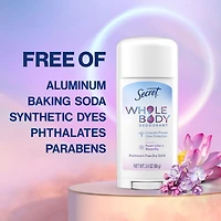 Whole Body Stick Aluminum Free Deodorant for Women with notes of Fresh Lilac Waterlily