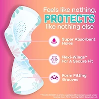 Serviettes Radiant, flux régulier, avec ailes, pour adolescentes, taille 1, non parfumées, 28 serviettes