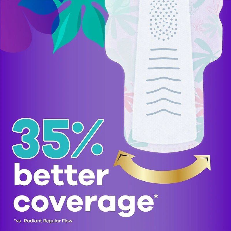 Radiant Teen Pads, Size 3, Extra Heavy, with Wings, Unscented, 20 CT