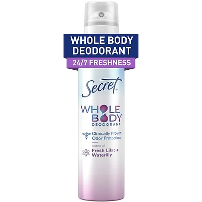 Désodorisant en vaporisateur corporel Tout le corps sans aluminium pour femmes, Lilas et nénuphar