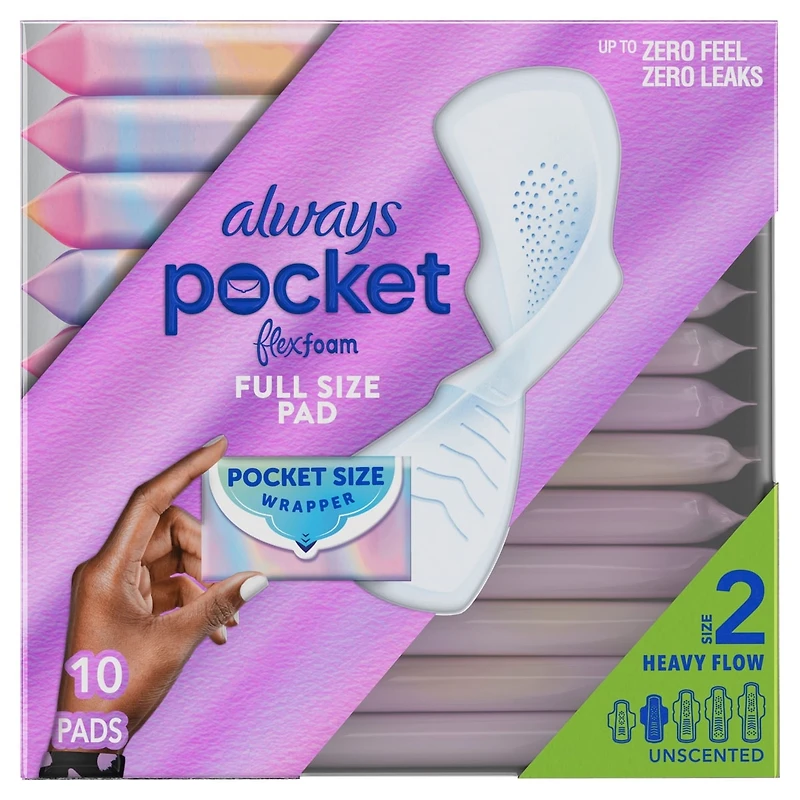 Serviettes Pocket, flux abondant, avec ailes, avec FlexFoam, taille2, non parfumées,