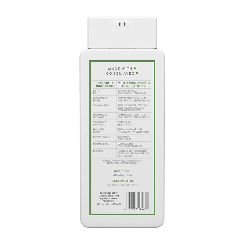 Native Pine & Mountain Air Body Wash 18oz