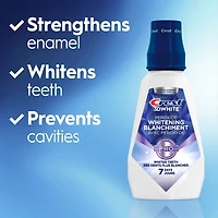 3D White Peroxide Mouthwash/Mouth Rinse, Strengthens Enamel, Whitens Teeth, Prevents Cavities, Alcohol Free, Contains Fluoride, Wintermint Flavor