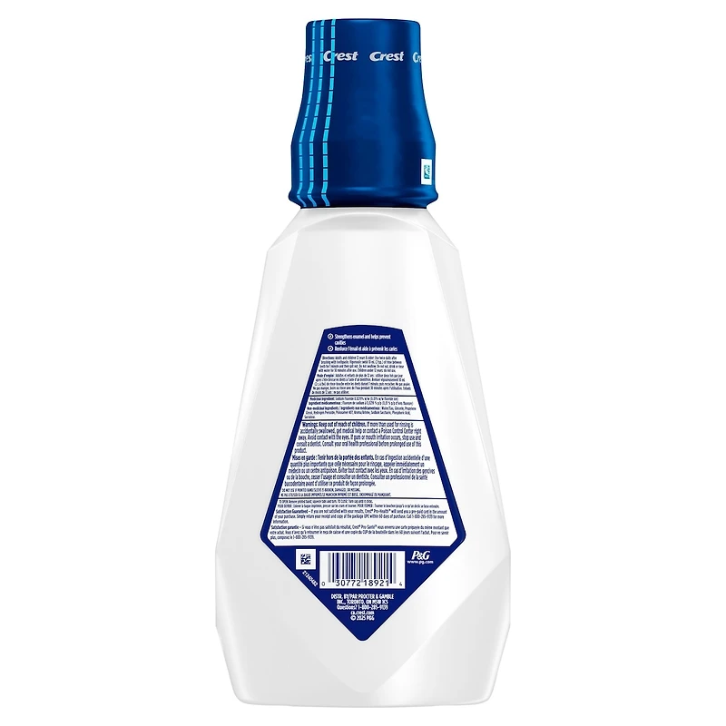 3D White Peroxide Mouthwash/Mouth Rinse, Strengthens Enamel, Whitens Teeth, Prevents Cavities, Alcohol Free, Contains Fluoride, Wintermint Flavor