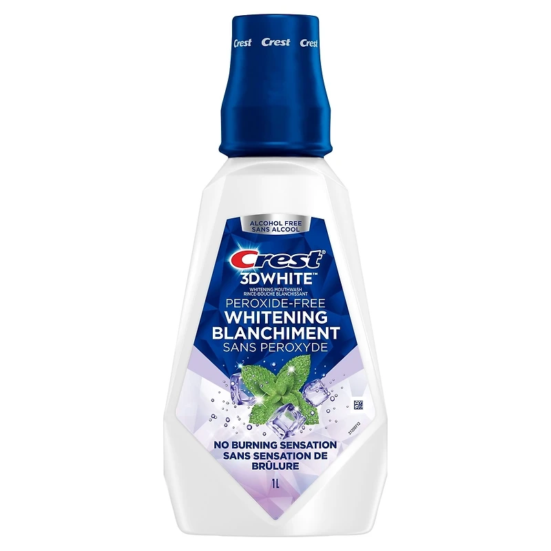 3D White Peroxide-Free Mouthwash/Mouth Rinse, Great Tasting Whitening Guaranteed, Alcohol-Free, Clean Mint Flavor, 1 L