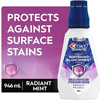 Rince-bouche blanchissant 3DWhite Fraîcheur, prévient les taches de surface, tue des millions de germes responsables de la mauvaise haleine, sans alcool, saveur Menthe tique
