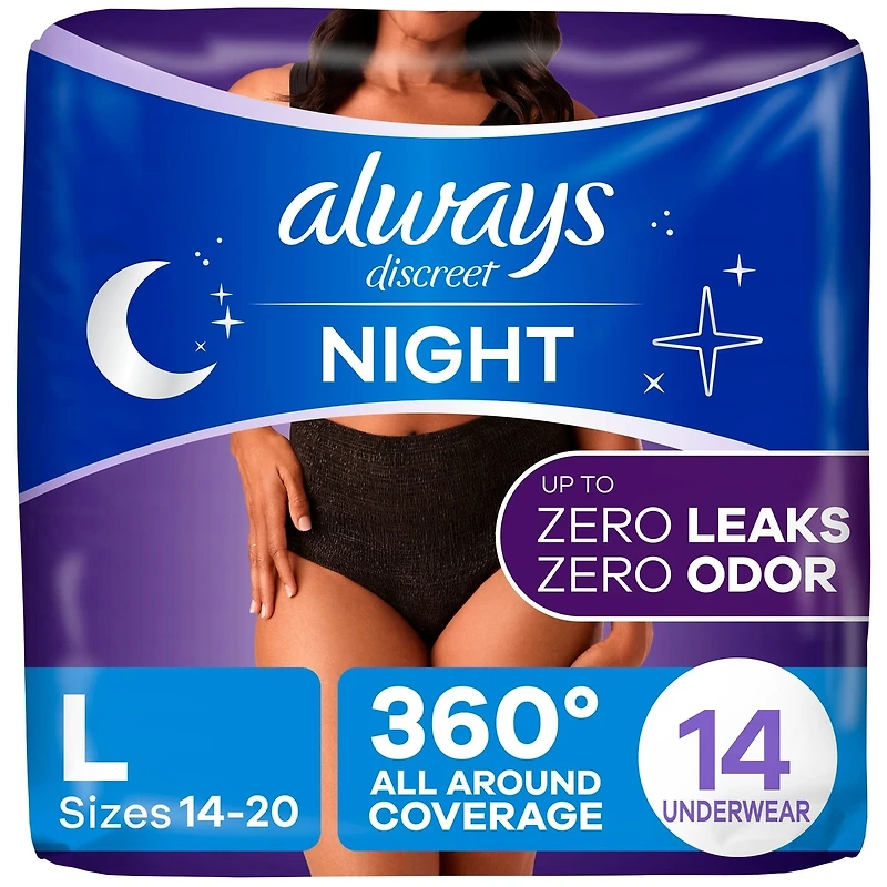 Culottes d’incontinence de nuit pour adultes, pour femmes, protègent jusqu’à 100 % contre les fuites urinaires, taille G, 14 culottes
