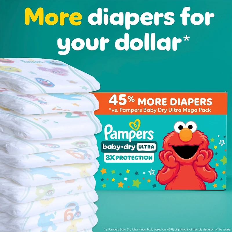 Baby Dry Ultra Diapers, 4 (22-37 lbs), 102 Count, Absorbent Disposable Diapers