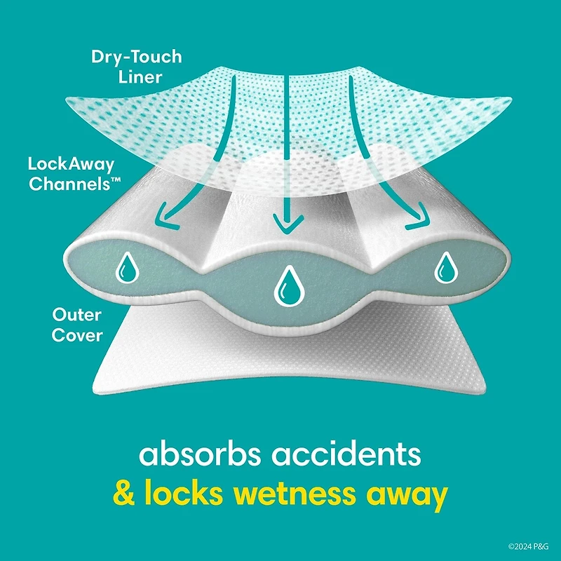 Sous-vêtements d’entraînement Pampers Easy Ups, taille 7 (6T/7T, garçons, 40 sous-vêtements